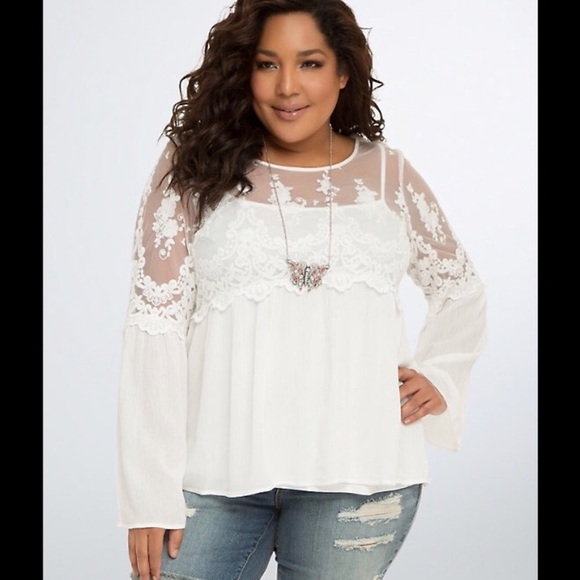 torrid white lace top